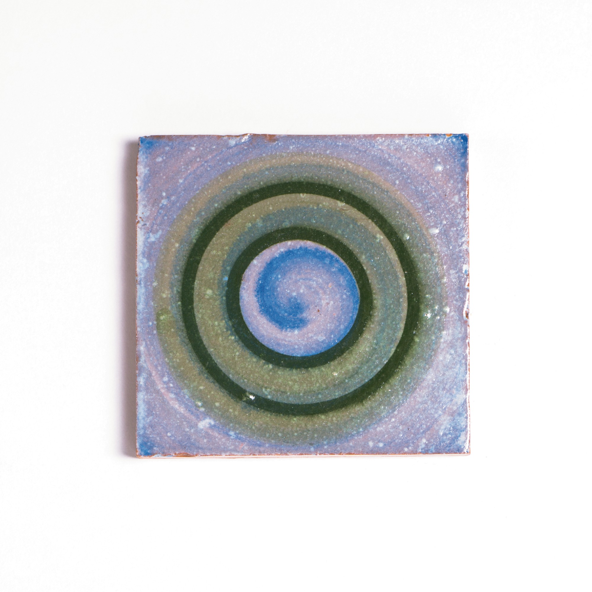 Handglasierte Kachel 'Rond', multicolor, T 10 cm, B 10 cm, H 1 cm von fischer's lagerhaus