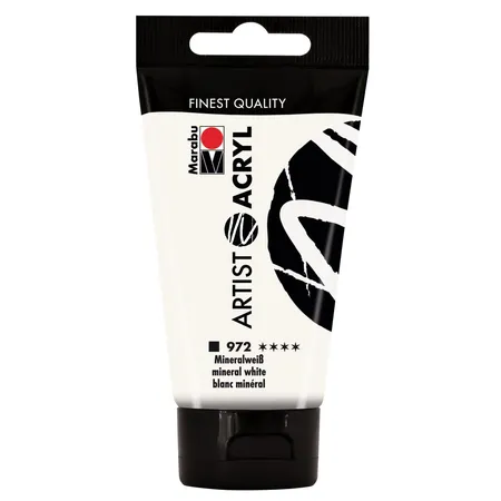 Marabu Artist Acryl, Mineralweiß 972, 75 ml