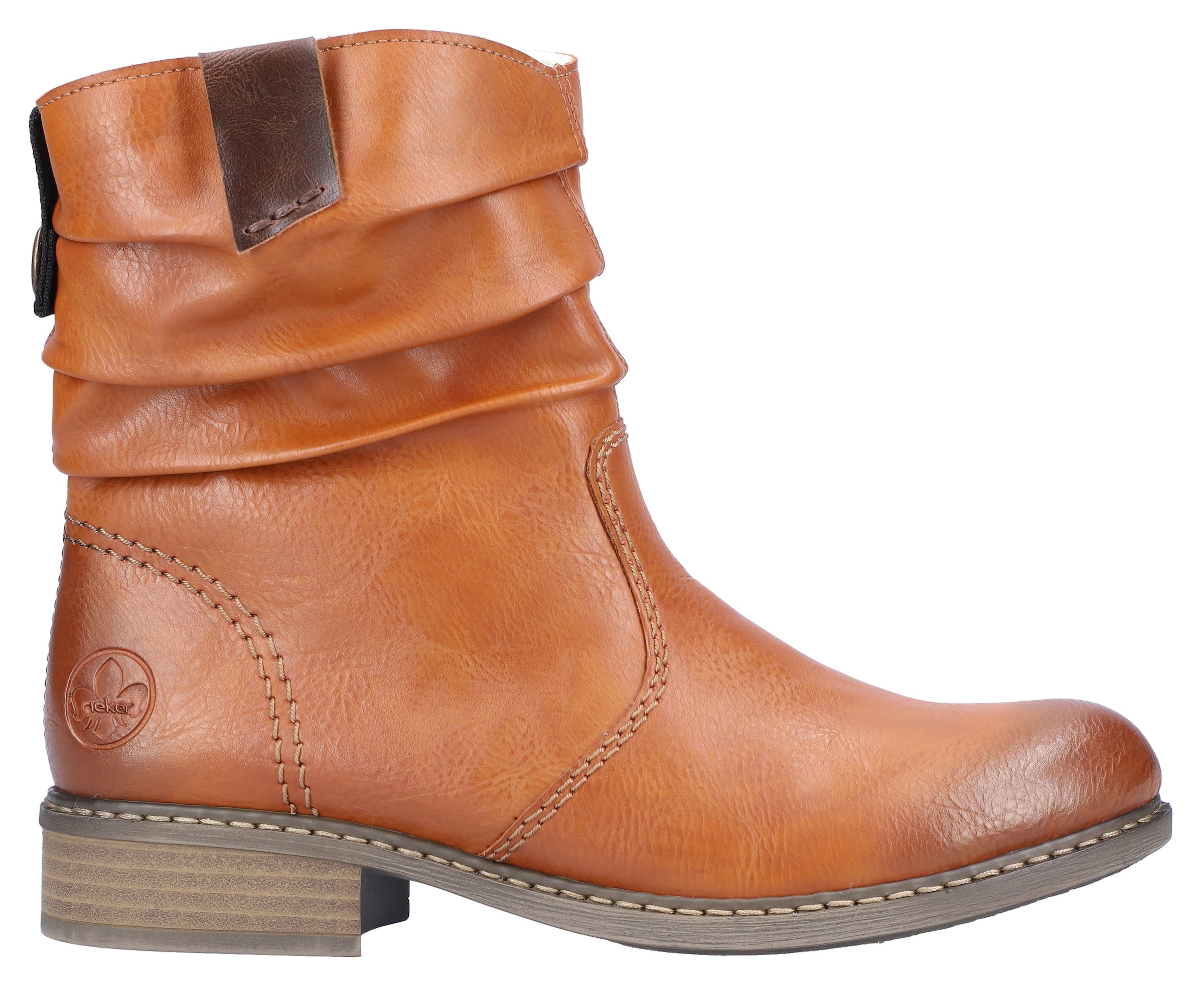 Rieker Winterboots  , Winterstiefelette, Blockabsatz, Warmfutter, geraffter slouchy Schaft