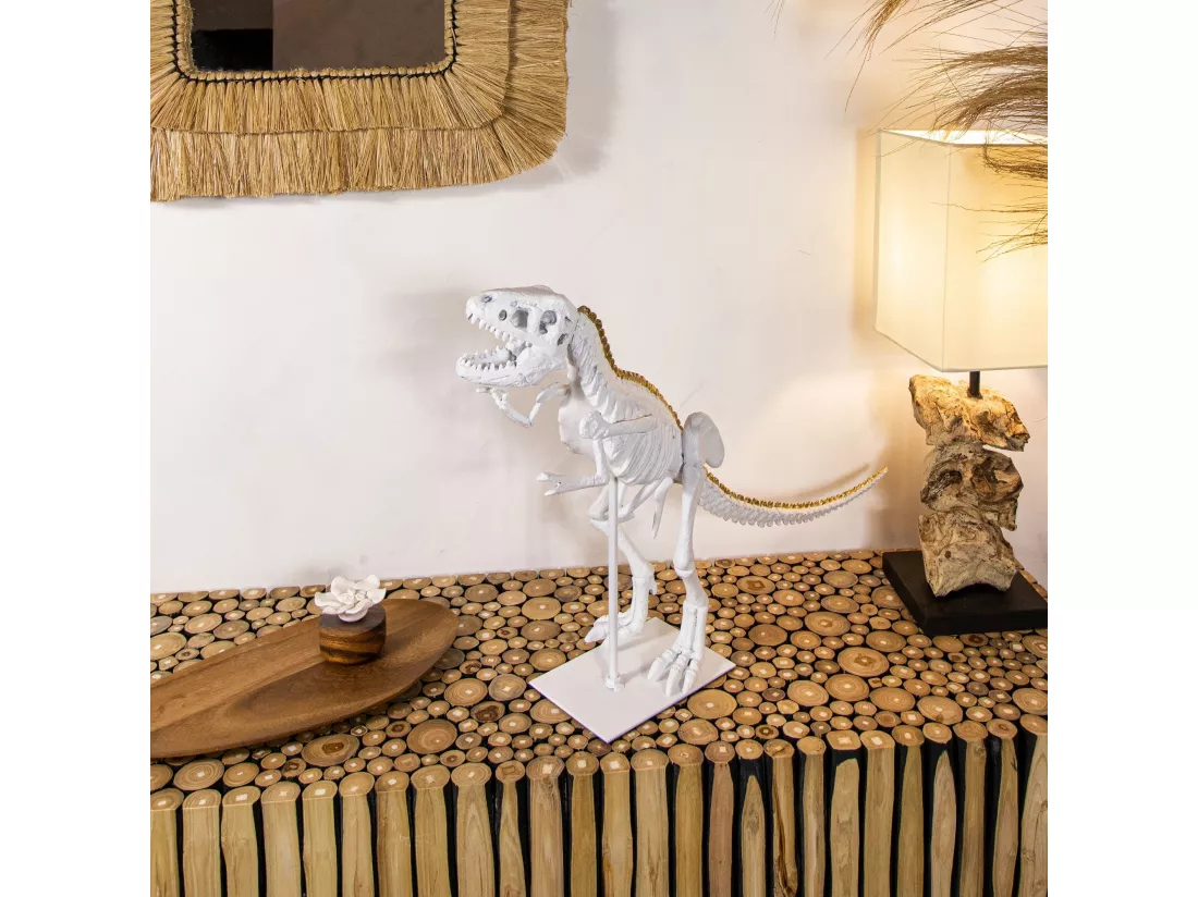 Now's Home - Tyrex Blanc Et Or 52x15x36cm Tyrex
