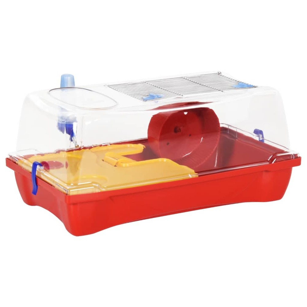 Cage pour hamsters rouge 57x33x26 cm polypropylène