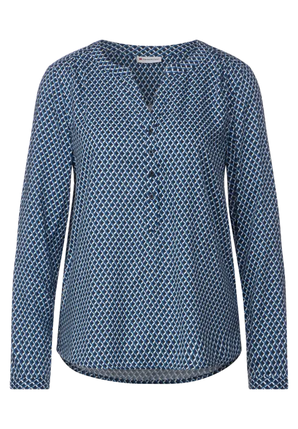 Viskose Printbluse - light spring blue
