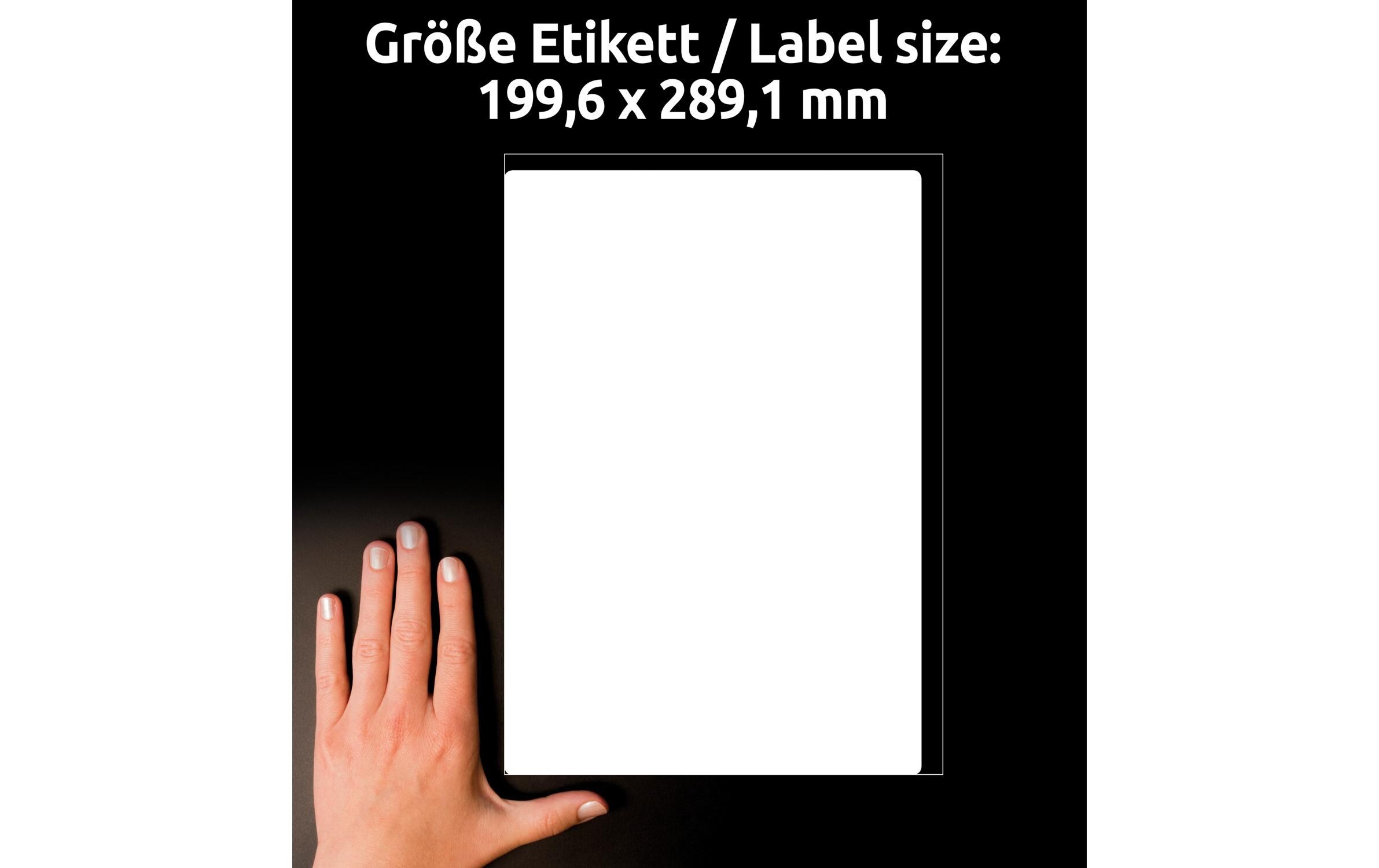 Versand-Etiketten 199.6 x 289.1 mm, 100 BlattPermanente Etiketten