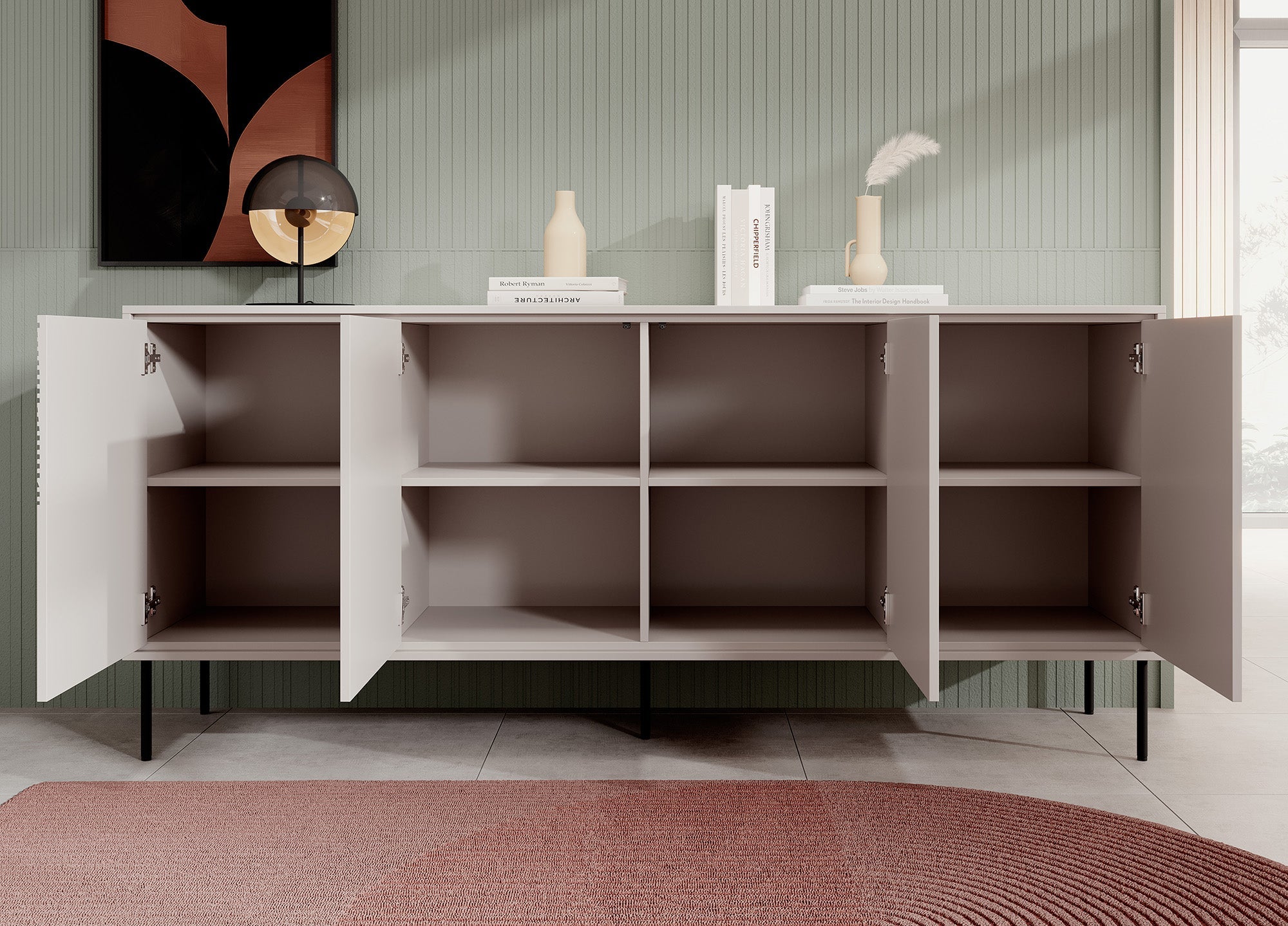 Meubella - Dressoir Blanes - Beige - 200 cm