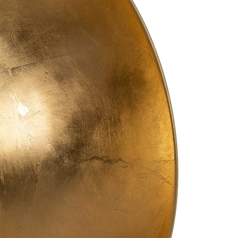QAZQA - Industrieel I Vintage I Industrieel I Vintage I Staande lamp Zwart met goud I Messing 160 cm - Magnax I Woonkamer I Slaapkamer - Staal Langwerpig - LED Geschikt E27