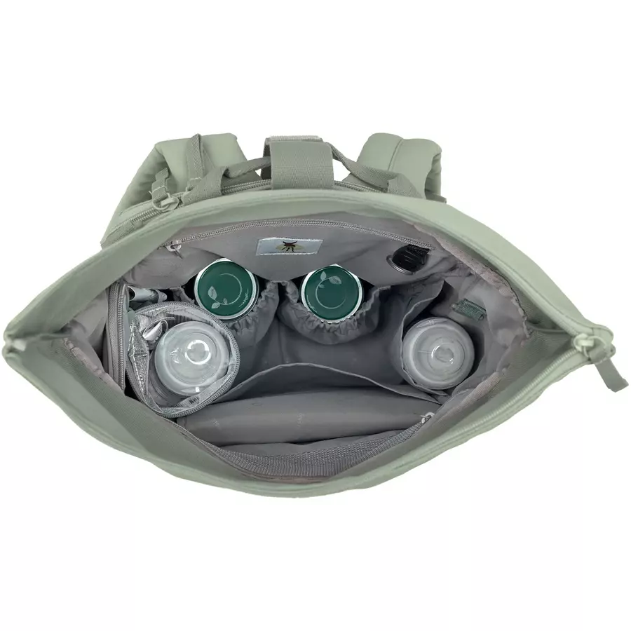 LÄSSIG Wickelrucksack Rolltop Up Backpack silver green