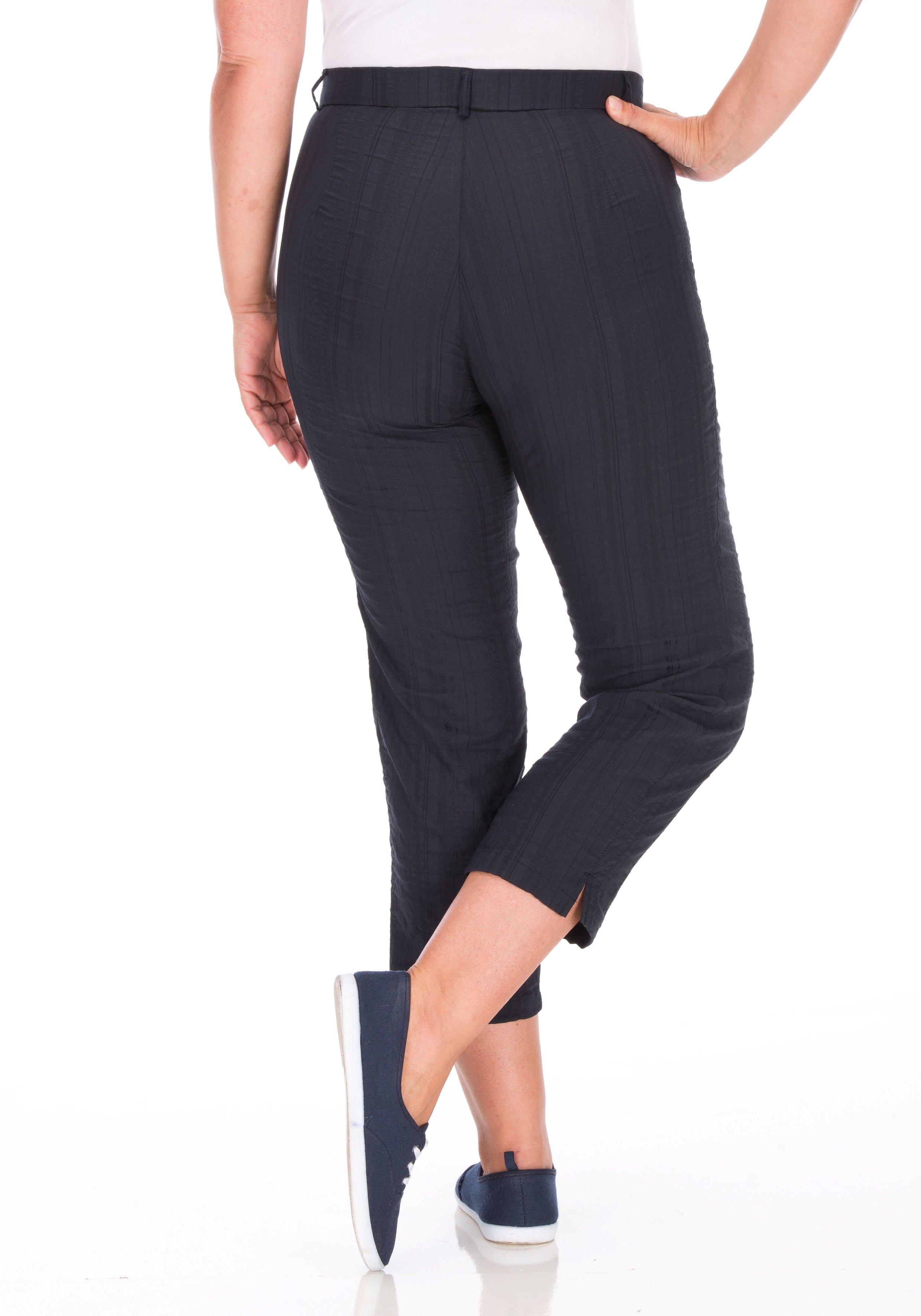 Gerade 7/8-Hose mit Komfortbund, bügelfreie Qualität