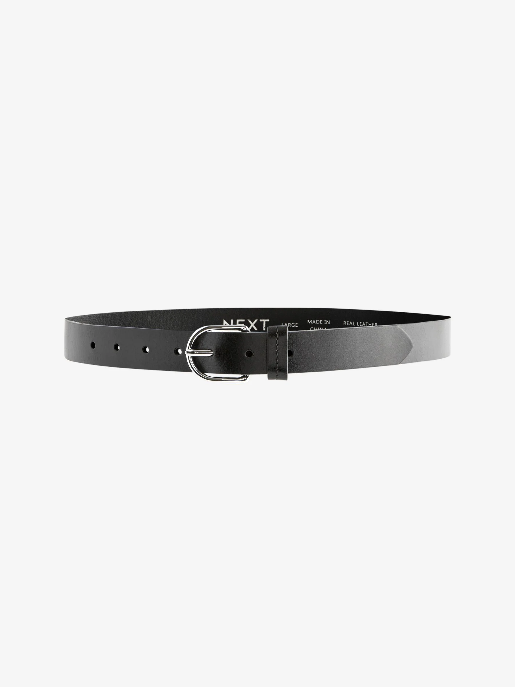 Zwart met zilver - Standaard leren riem