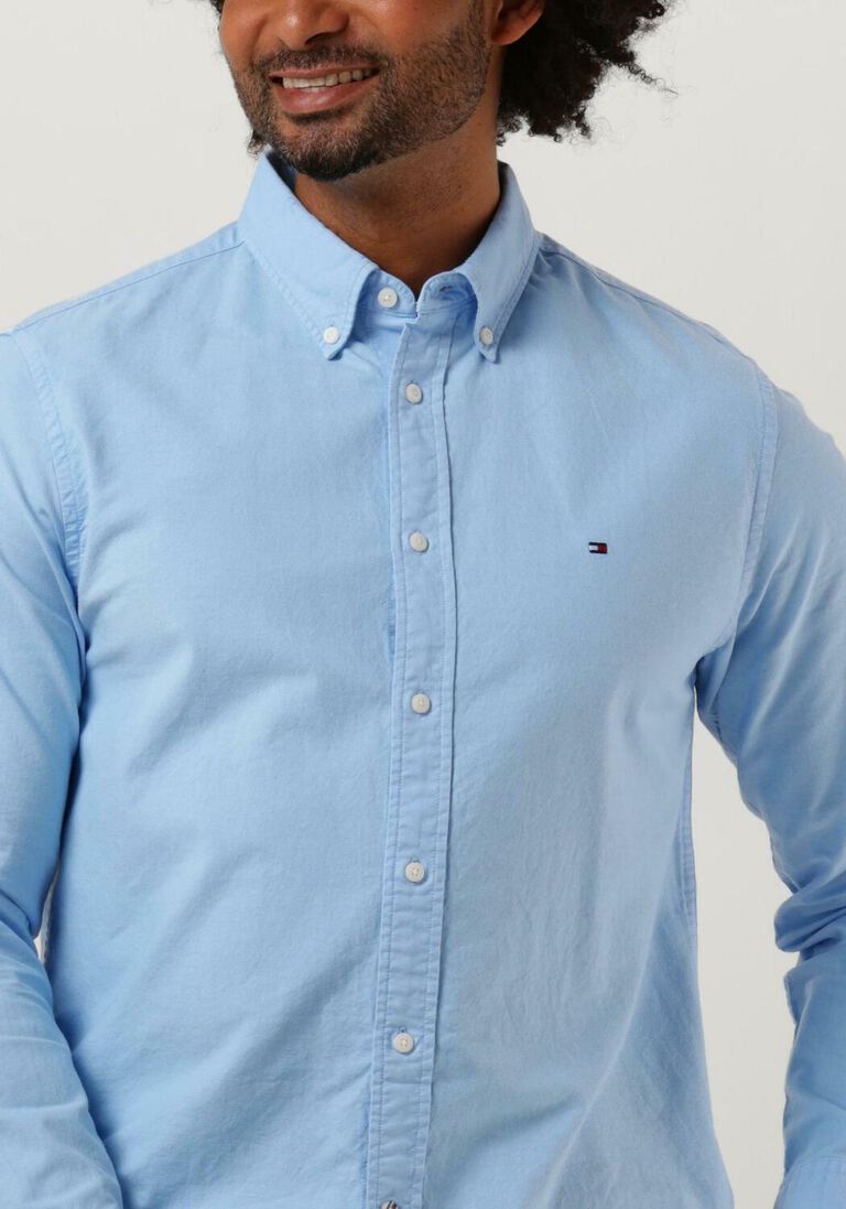 TOMMY HILFIGER lichtblauwe tommy hilfiger casual overhemd pigment garment dye rf shirt