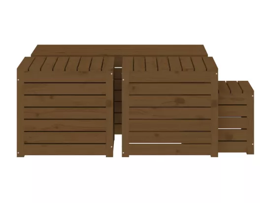 Prolenta Premium - Ensemble de boîtes de jardin 4 pcs marron miel bois pin massif