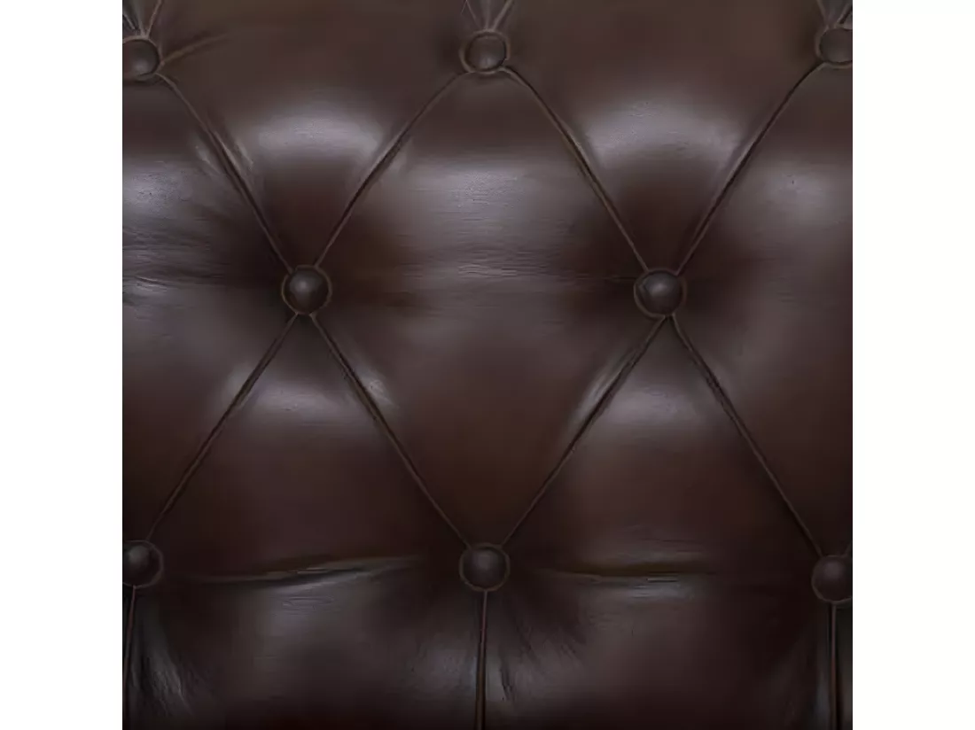 Fauteuil en cuir coloris marron - Longueur 93 x Profondeur 84 x Hauteur 74 cm