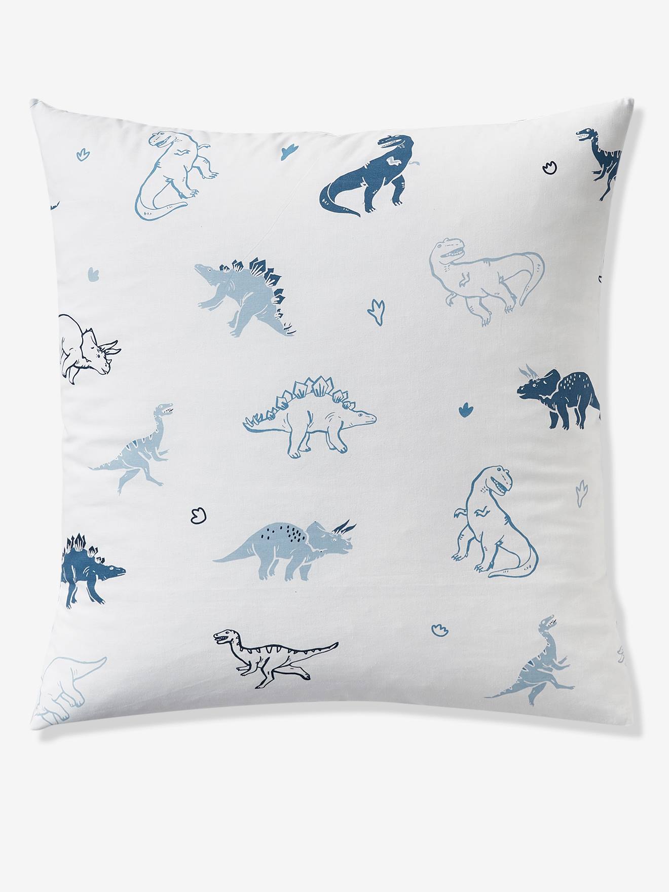 Conjunto de cama infantil Hello Dinos com capa de edredom e fronha, estampa básica branca clara.