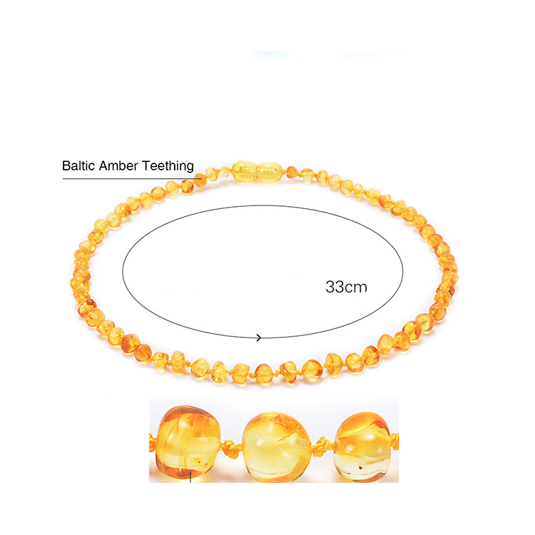 (33cm) Echte Bernstein Baby Halskette Handgemachter Schmuck - Bunt