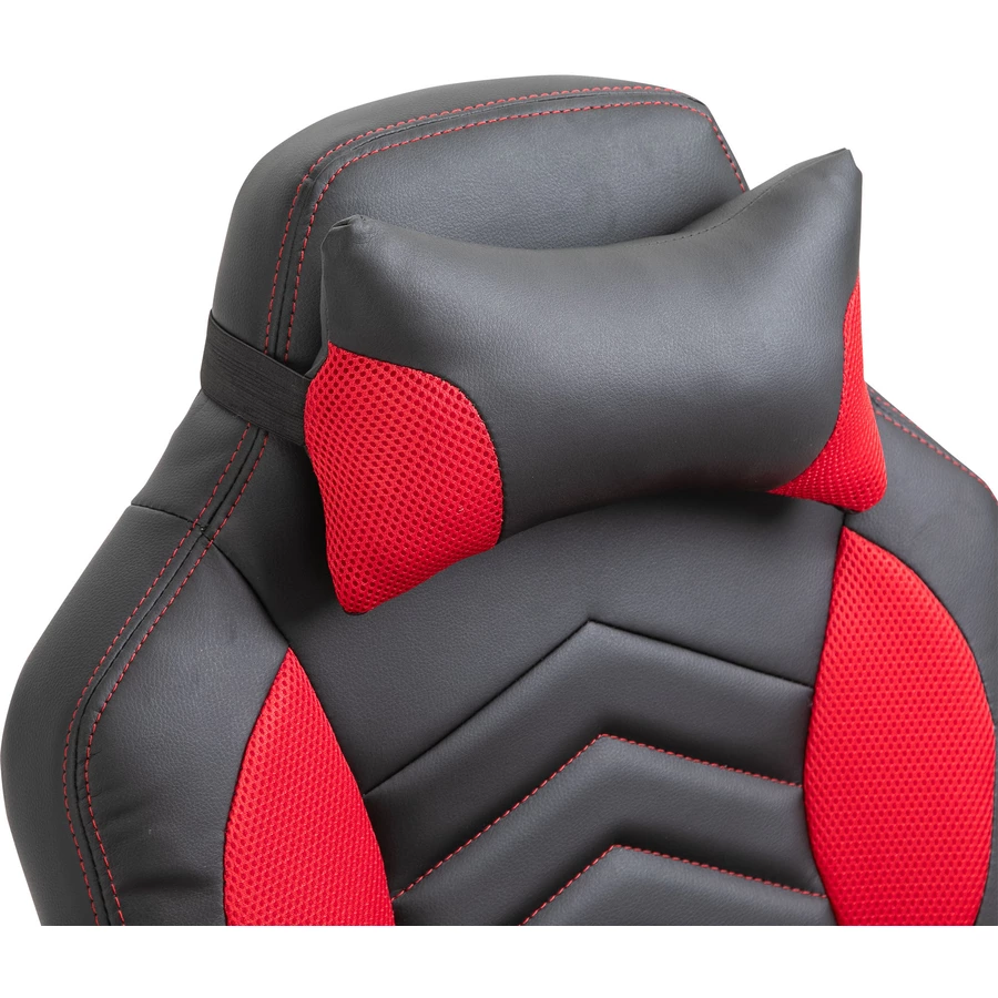 HOMCOM Sportlicher Chefsessel mit Massage- und Wärmefunktion schwarz, rot