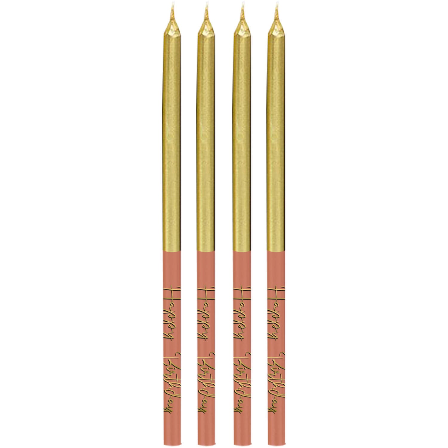 Happy Birthday Kaarsen Golden Dusk 12,5cm 16st