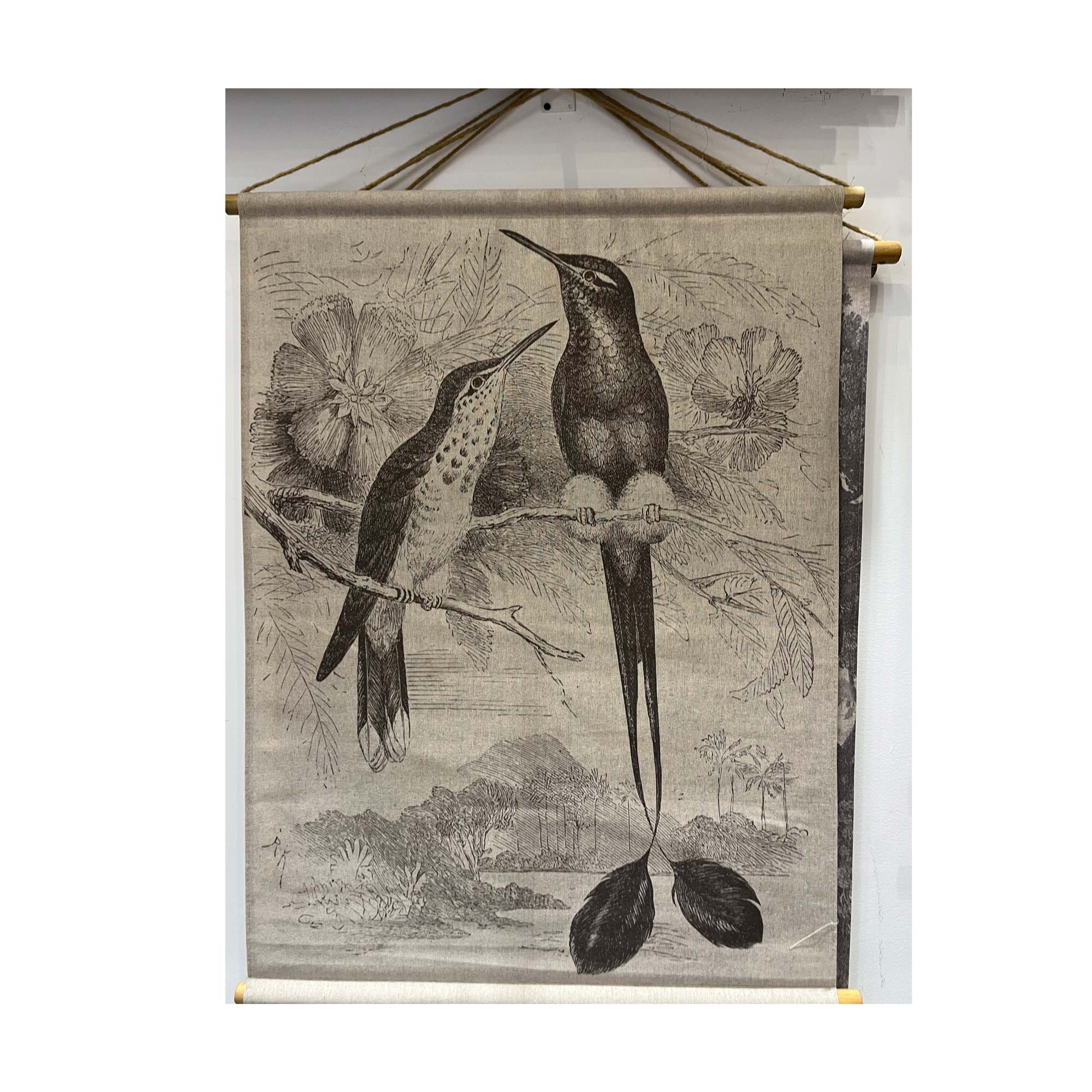 Rollbild '2 Vögel', auf Leinwand, B 76 cm, H 97 cm von fischer's lagerhaus