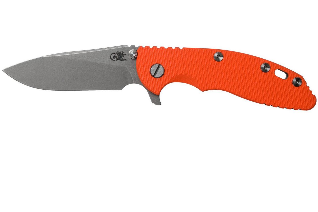 Rick Hinderer XM18 3,5” Slicer Working Finish, Orange G10