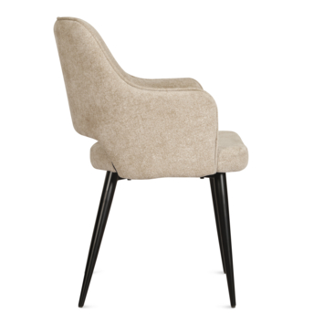 KARWEI eetkamerstoel Puck beige polyester stof met armleuning