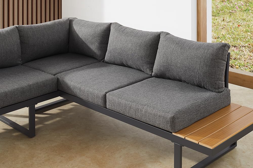 Riess Ambiente Wetterfestes Gartenmöbel Set Ibiza Grand - 280cm - anthrazit - Aluminium Lounge mit Sitzpolstern Outdoor modern