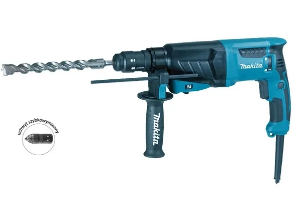 MAKITA SDS-PLUS BOREHAMMER MED SMEDEMULIGHED 800W 2.4J   EKSTRA HÅNDTAG HR2630T