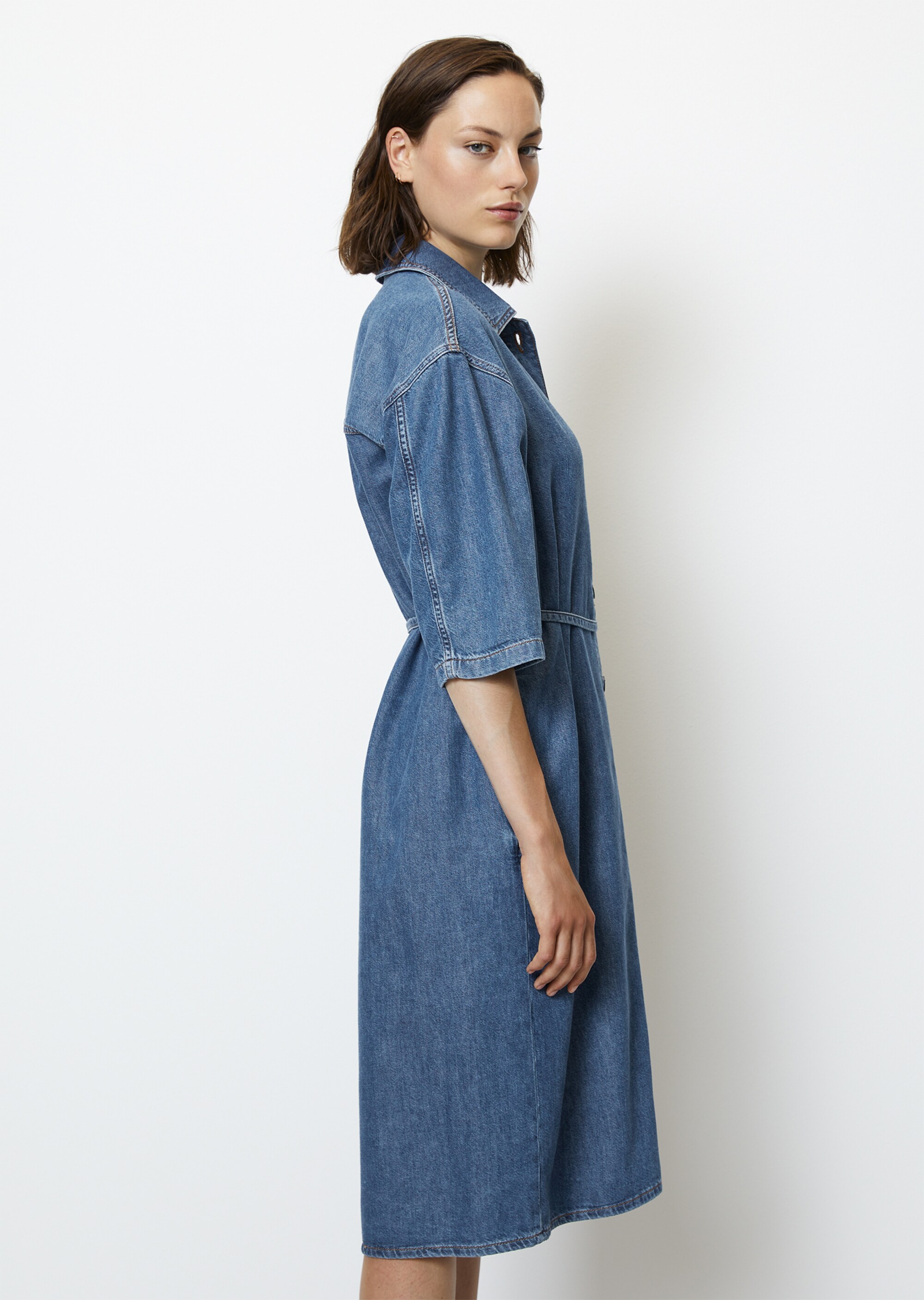 Jeans-Hemdblusenkleid relaxed aus Organic Cotton-Lyocell-Mix