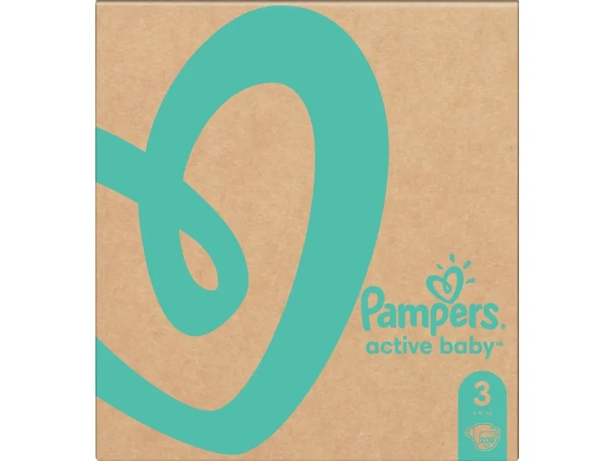 Pampers Active Baby bleer størrelse 3, 6-10 kg, 208 stk.