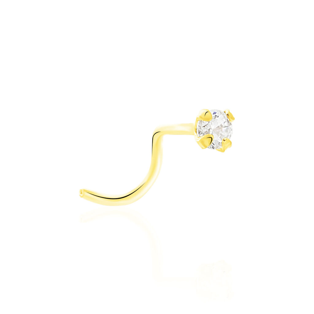 Piercing De Nez Fethi Serti Griffe Or Jaune Oxyde De Zirconium