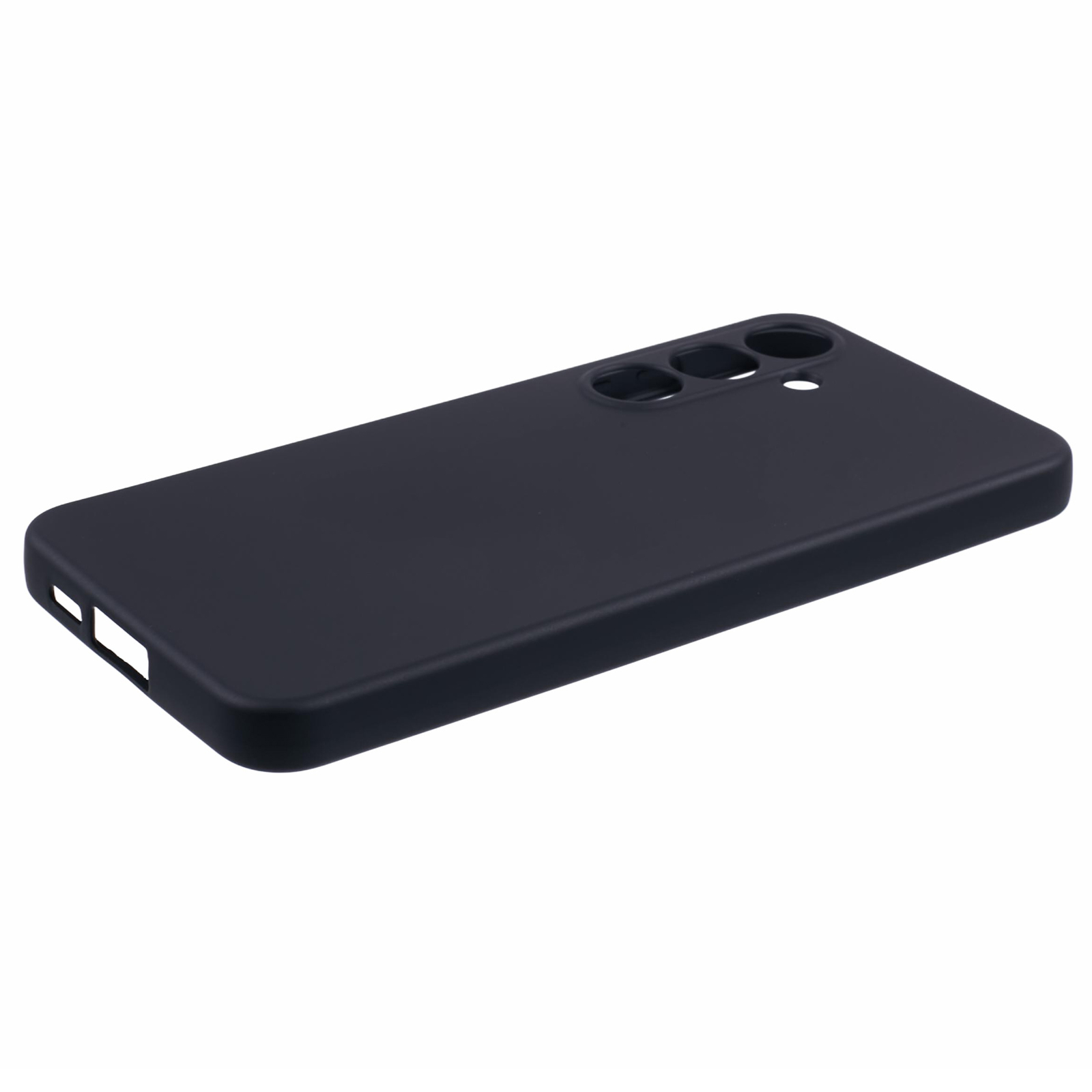Samsung Galaxy S24 FE Gummi Case Hülle mit Kameraschutz - Schwarz (Matt)