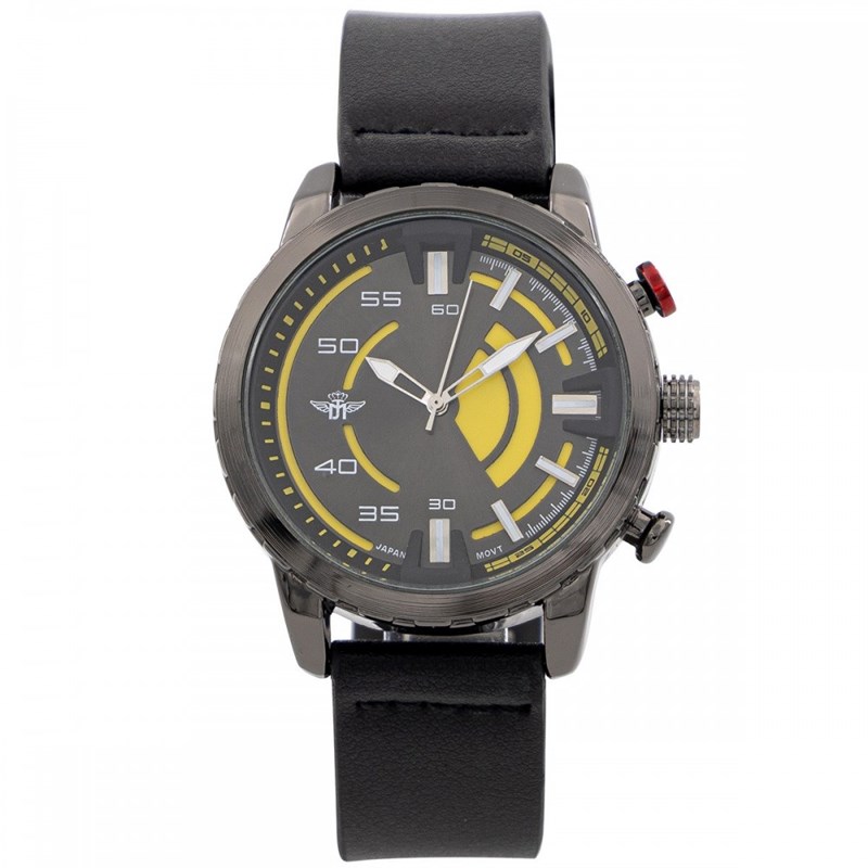 Coffret montre Homme M. JOHN bracelet Cuir Noir