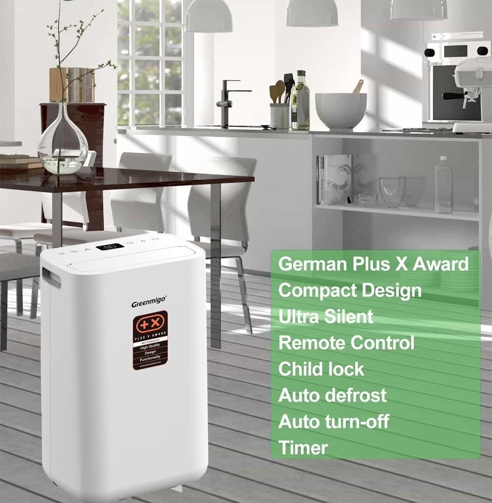 Alpha Serie Luftentfeuchter 13L/Tag(ALPHA-Q13 Pro WiFi),Raumentfeuchter Entfeuchter geeignet für Räume 20m² bis 50m²,für Raum Keller Wohnung Garage Wohnwagen Weiß