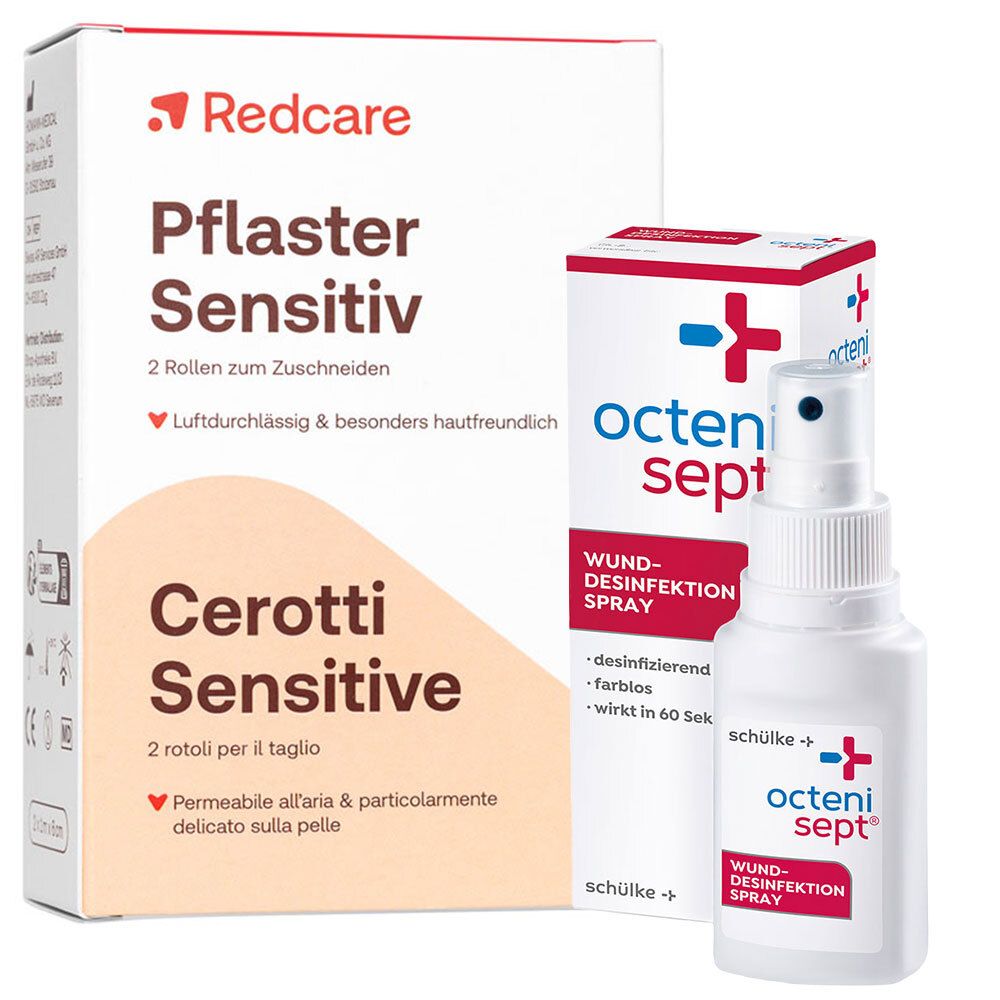 Redcare Pflaster Sensitiv + octenisept® Wund-Desinfektions-Spray