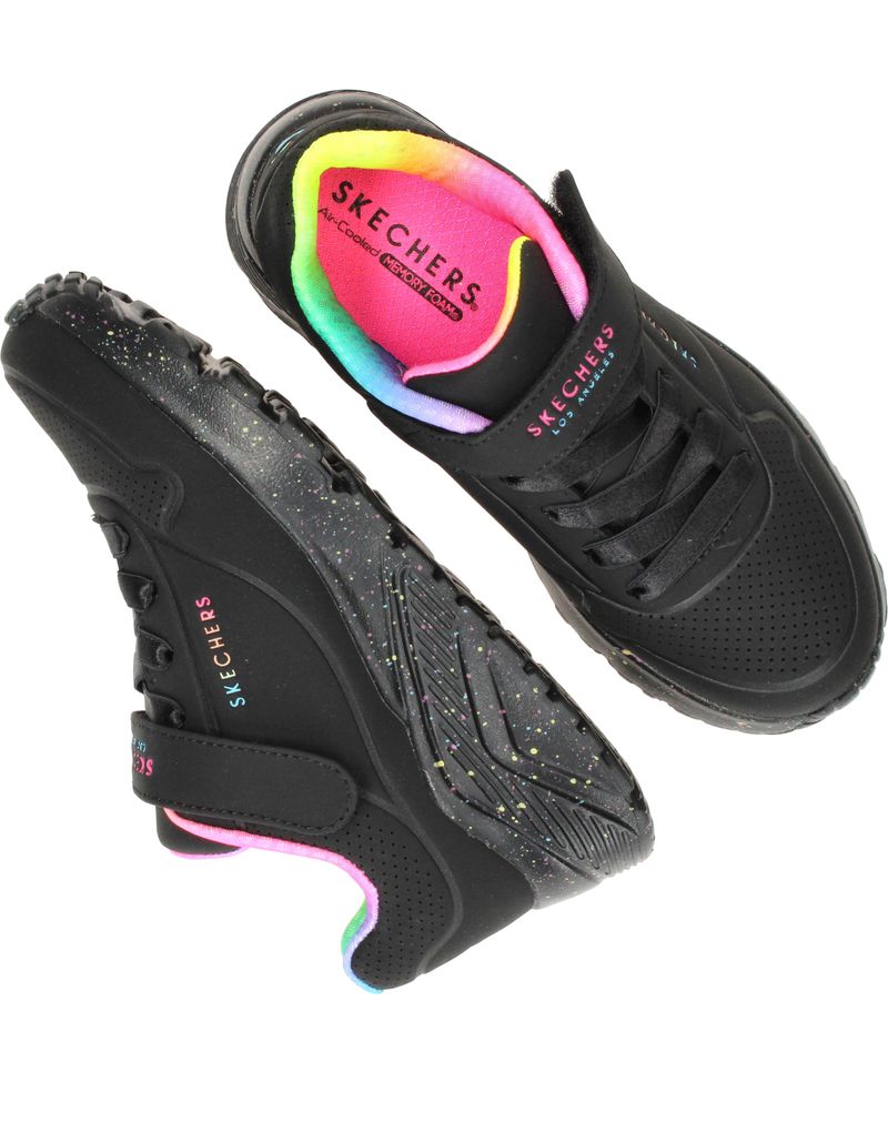 Skechers Uno Lite Rainbow Specks Sneakers Zwart Meisjes