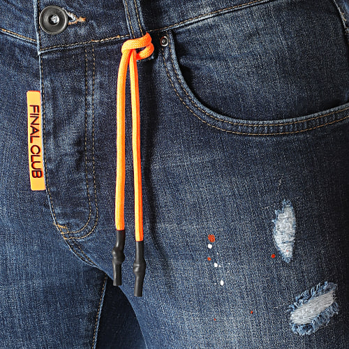 Jean Skinny Avec Déchirures 0002 Bleu Denim