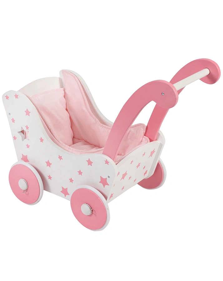 Holz-Puppenwagen LITTLE STARS (Farbe: rosa)