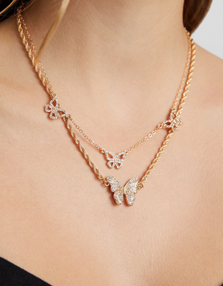 Conjunto de 3 colares com strass