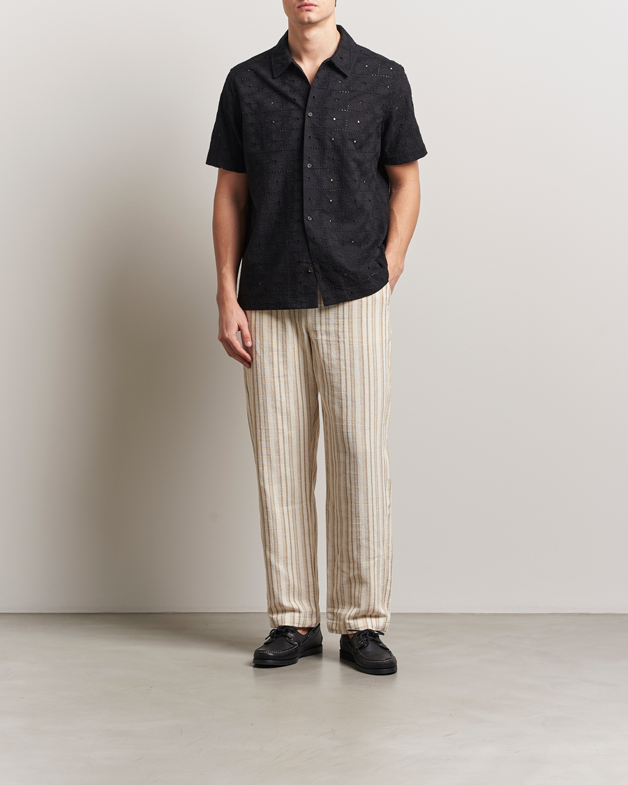 Les Deux Hector Anglaise Short Sleeve Shirt Black