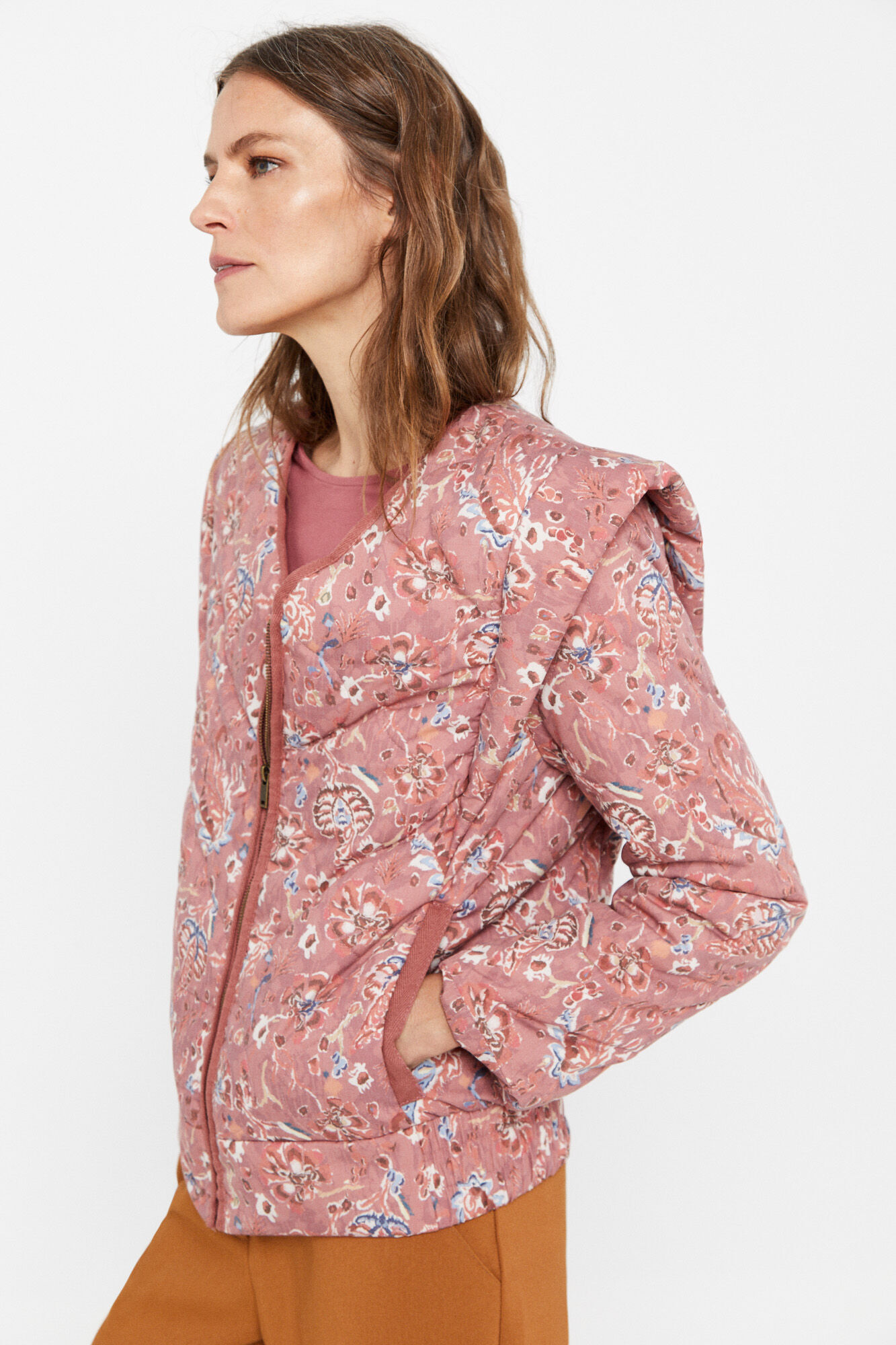 Jaqueta acolchoada estampada - Multicolorida