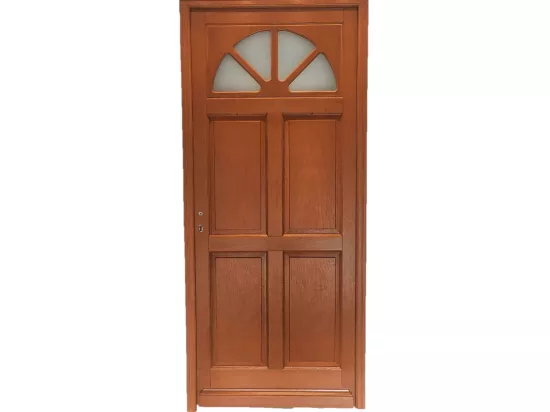 Porte D'Entrée Bois Vitrée, Ferji, H,215Xl,90 P, Droit + Poignée Et Barillet (Ref 010403Fp) Cote Tableau