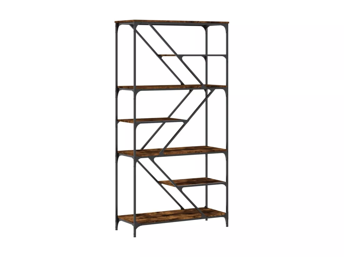 Bibliothèque chêne sonoma 91x36x176 cm bois ingénierie et acier