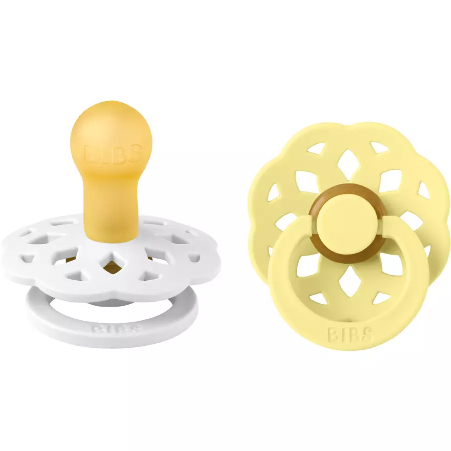 BIBS® Schnuller Boheme 0-6 Monate White & Sunshine, 2 Stk.