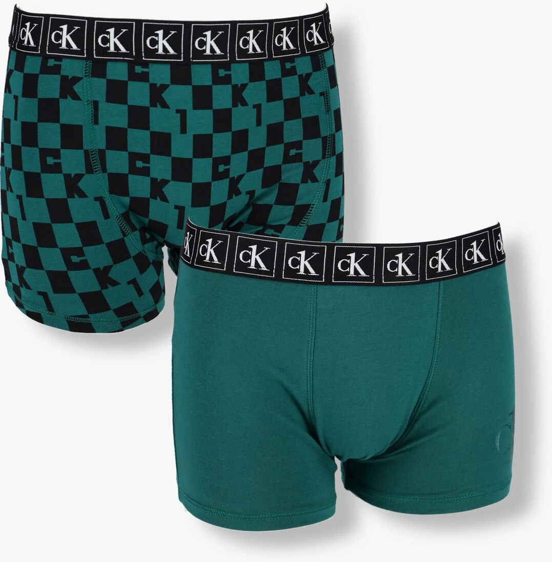 CALVIN KLEIN UNDERWEAR groene calvin klein underwear boxershort 2pk trunk