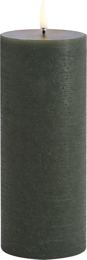 Uyuni LED pillar candle, Olive green, Rustic, 7,8 x 20,3 cm 4/24 Oliven green