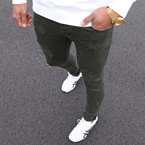 Jean Skinny Avec Déchirures LB054K20 Khaki