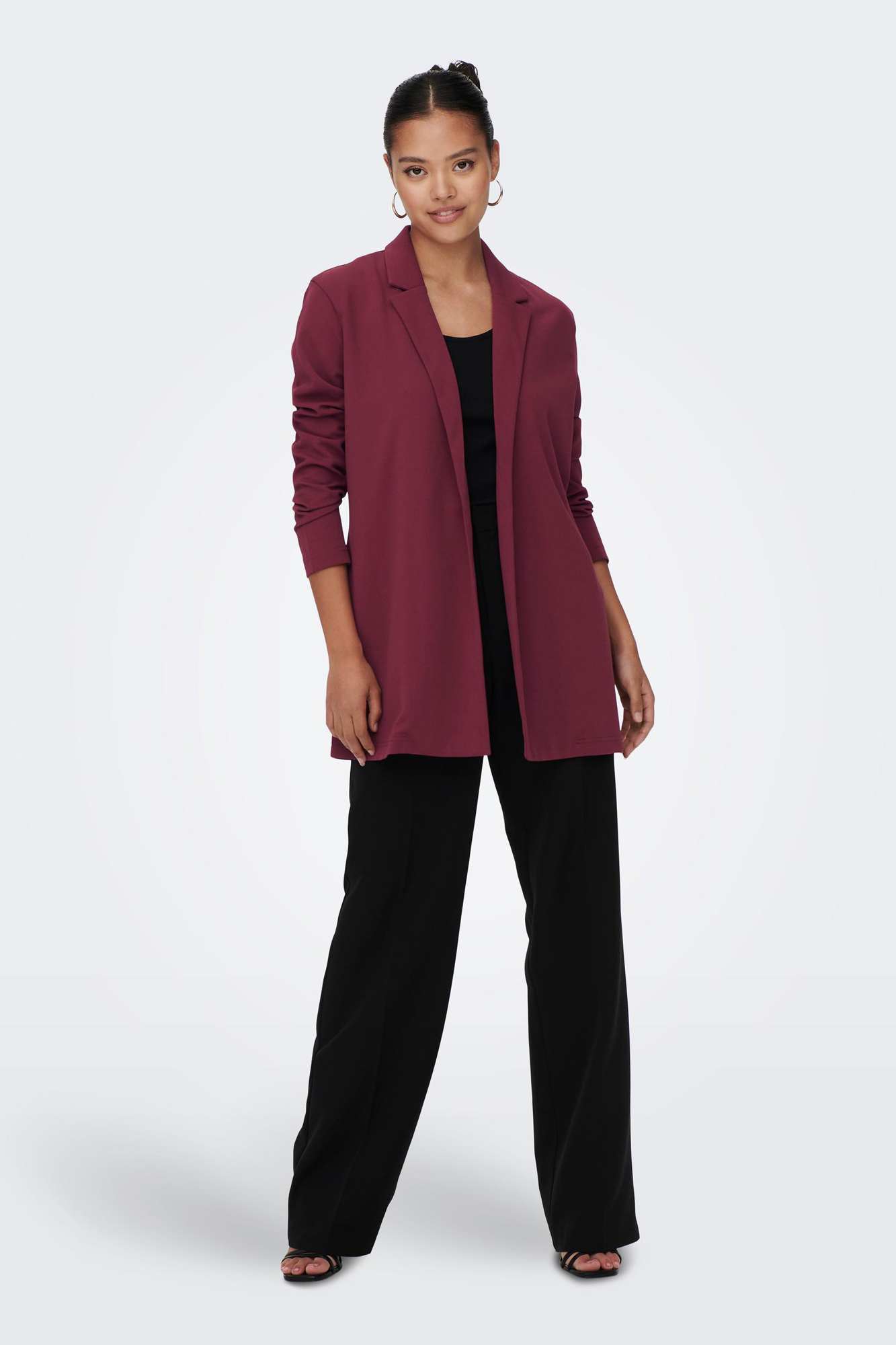 Blazer fluido com mangas compridas