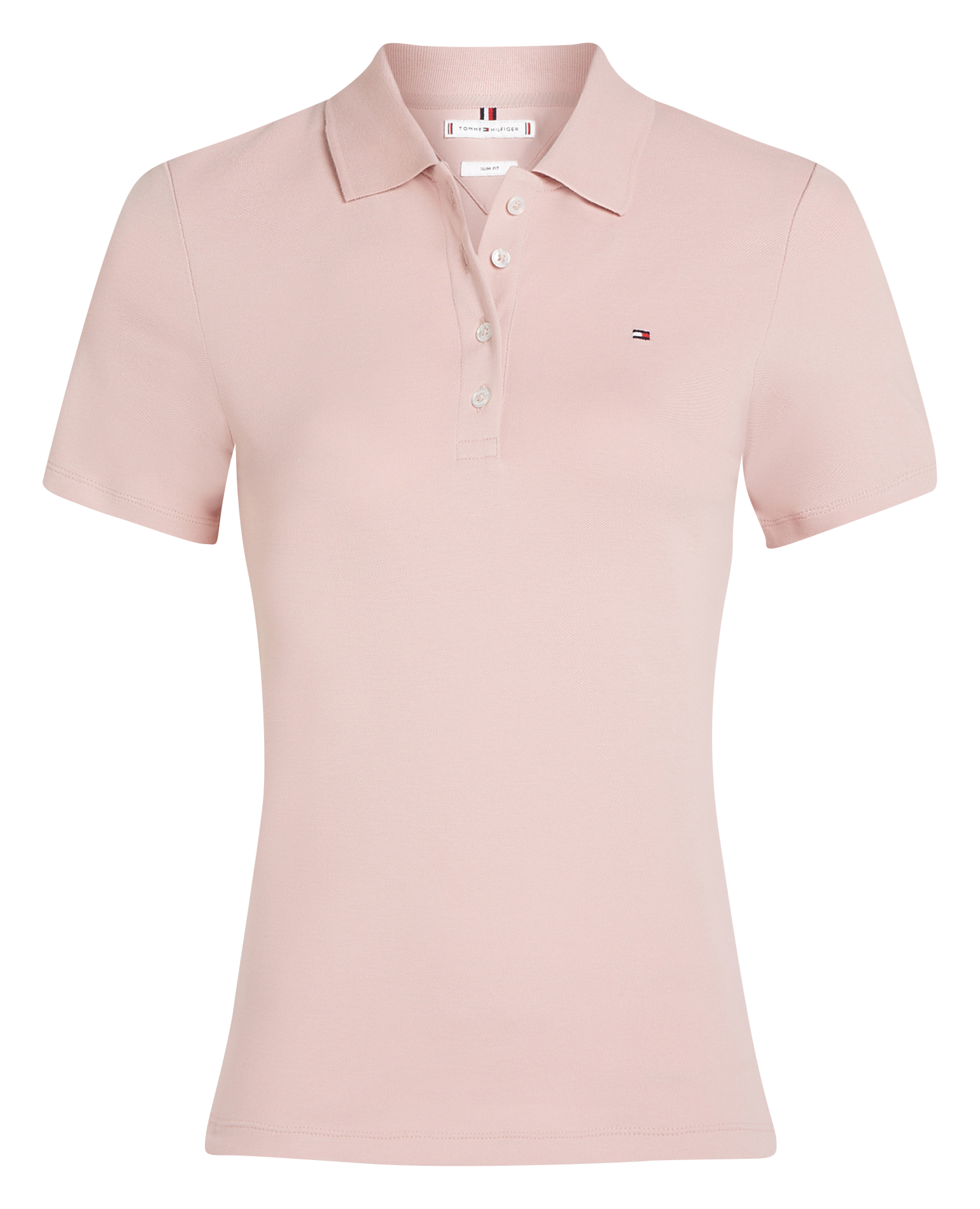 Polo manches courtes en coton bio mélangé | Rose