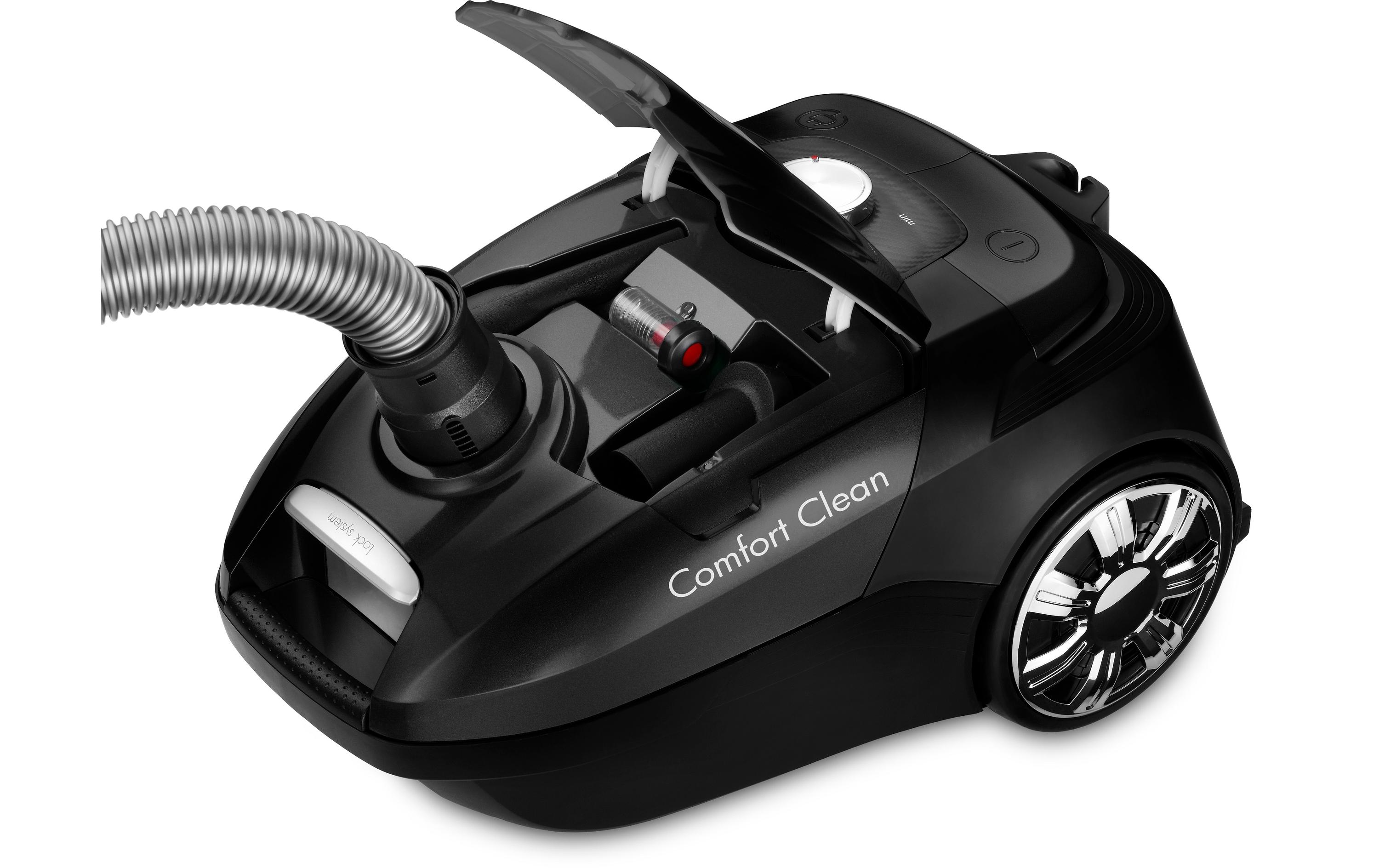 Bodenstaubsauger Comfort Clean T9142 Schwarz<br>Professioneller Staubsauger mit integriertem Zubehör im Deckel