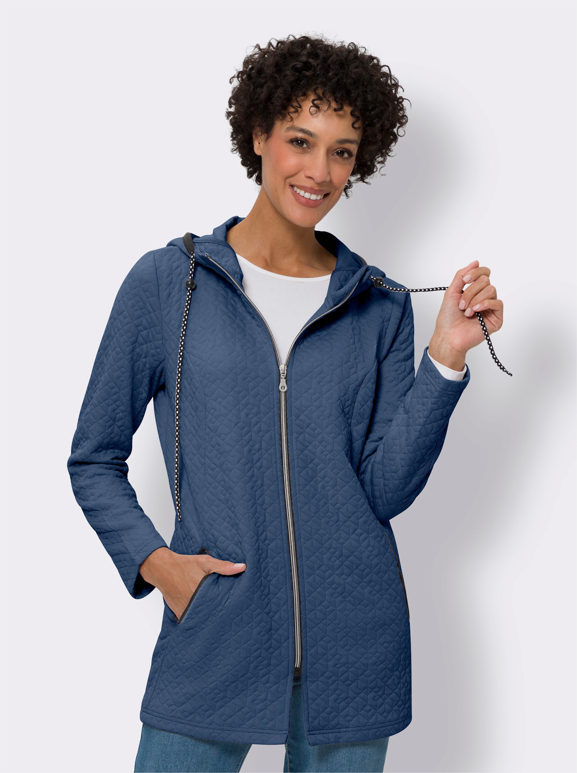 Jacke aus gestepptem Jersey-Jacquard