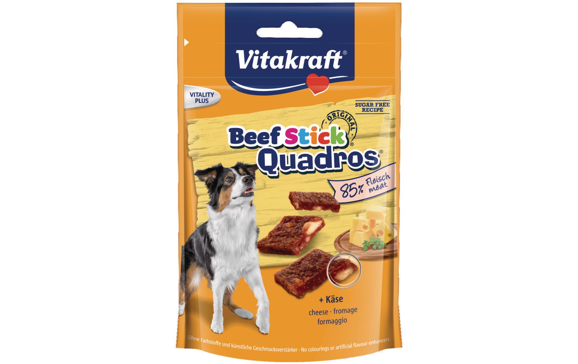 Leckerli Beef-Stick Quadros Käse, 70 gDie Belohnung für zwischendurch