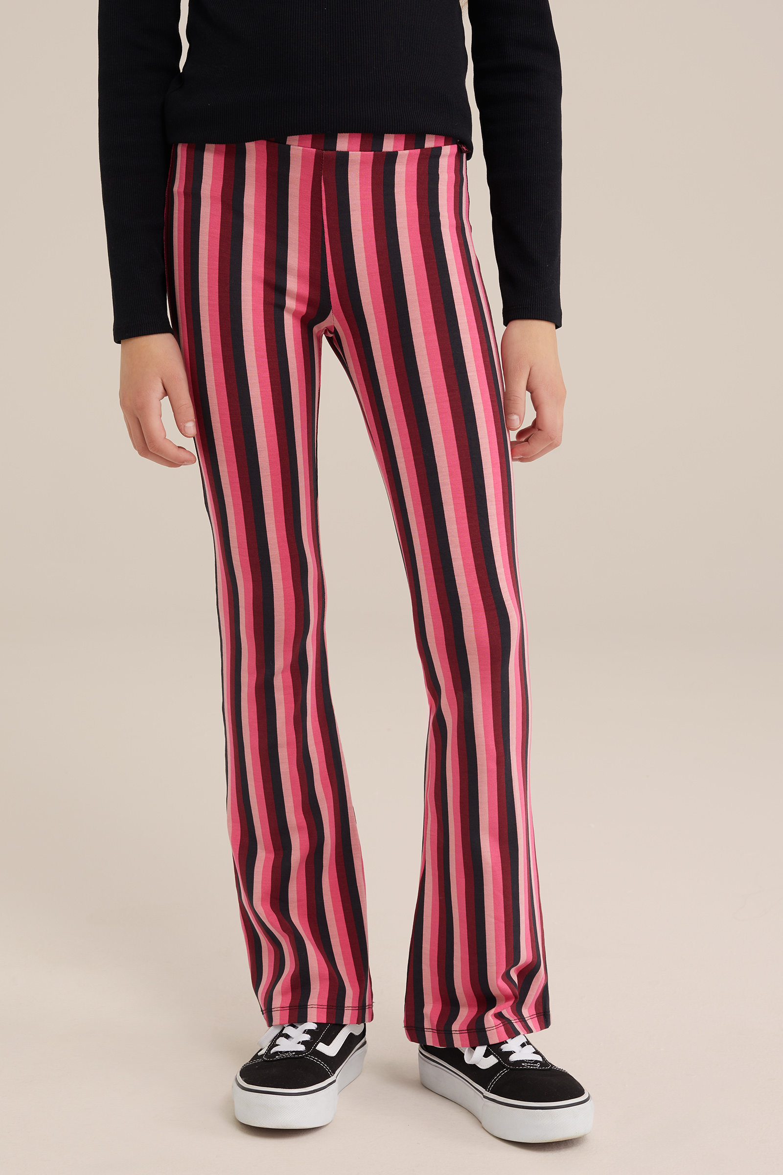 Meisjes flared legging met dessin WE Fashion Roze