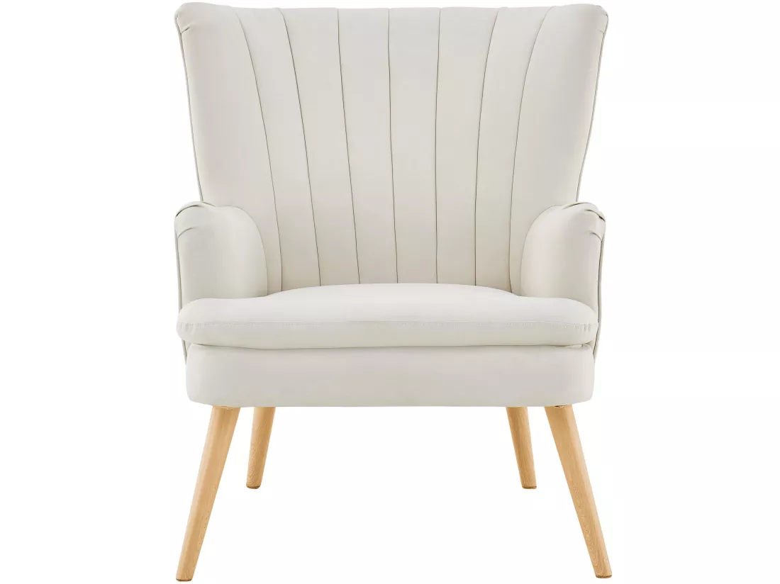 Zenia | Chaise d'appoint rembourrée en PU crème